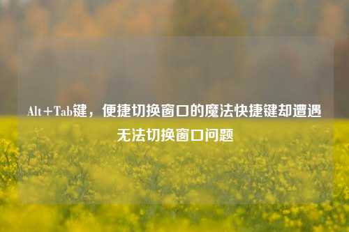 Alt+Tab键，便捷切换窗口的魔法快捷键却遭遇无法切换窗口问题