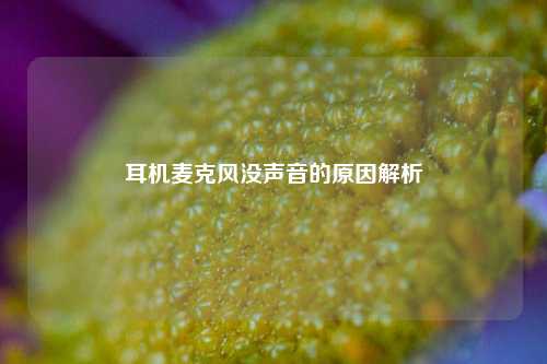 耳机麦克风没声音的原因解析