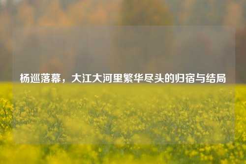 杨巡落幕，大江大河里繁华尽头的归宿与结局