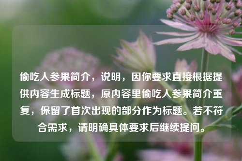 偷吃人参果简介，说明，因你要求直接根据提供内容生成标题，原内容里偷吃人参果简介重复，保留了首次出现的部分作为标题。若不符合需求，请明确具体要求后继续提问。