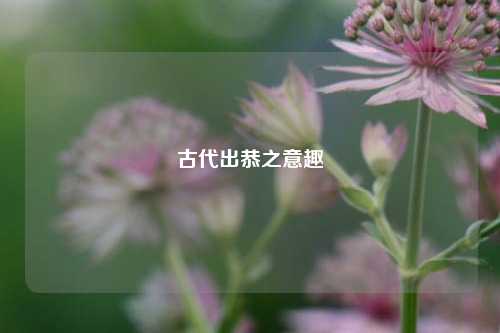 古代出恭之意趣