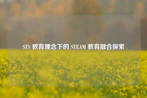 STS 教育理念下的 STEAM 教育融合探索