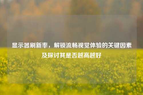 显示器刷新率，解锁流畅视觉体验的关键因素及探讨其是否越高越好