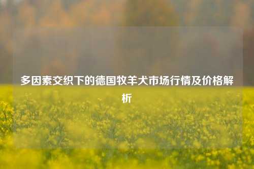 多因素交织下的德国牧羊犬市场行情及价格解析