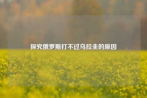探究俄罗斯打不过乌拉圭的原因