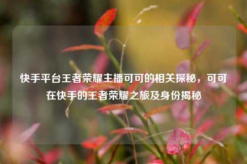 快手平台王者荣耀主播可可的相关探秘，可可在快手的王者荣耀之旅及身份揭秘