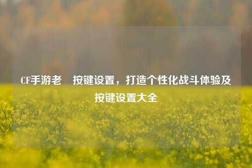 CF手游老兲按键设置，打造个性化战斗体验及按键设置大全