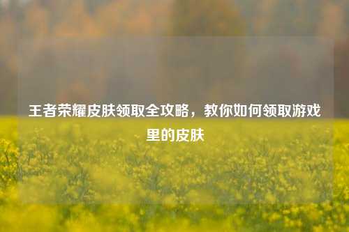 王者荣耀皮肤领取全攻略，教你如何领取游戏里的皮肤