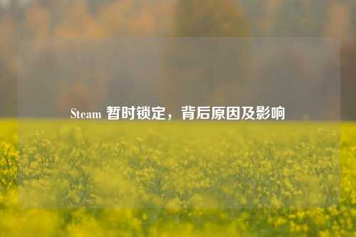 Steam 暂时锁定，背后原因及影响
