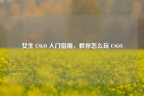 女生 CSGO 入门指南，教你怎么玩 CSGO