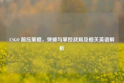 CSGO 前压策略，突破与掌控战局及相关英语解析