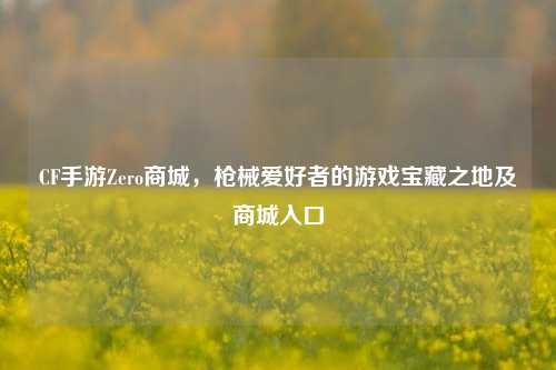 CF手游Zero商城，枪械爱好者的游戏宝藏之地及商城入口