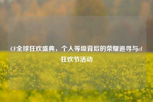 CF全球狂欢盛典，个人等级背后的荣耀追寻与cf狂欢节活动