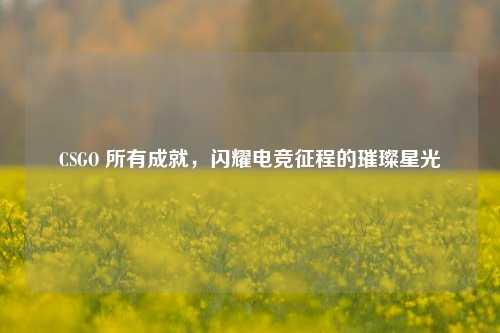 CSGO 所有成就，闪耀电竞征程的璀璨星光