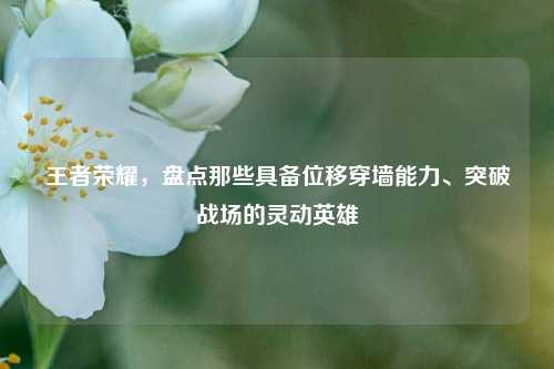 王者荣耀，盘点那些具备位移穿墙能力、突破战场的灵动英雄