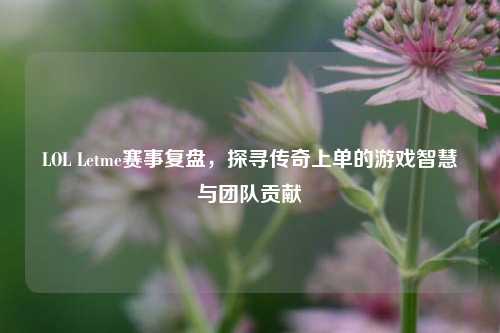 LOL Letme赛事复盘，探寻传奇上单的游戏智慧与团队贡献