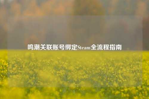 鸣潮关联账号绑定Steam全流程指南