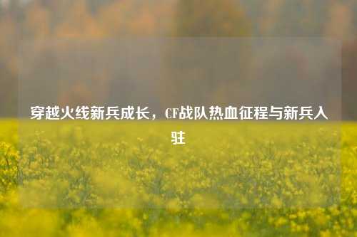 穿越火线新兵成长，CF战队热血征程与新兵入驻