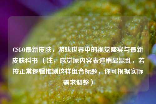 CSGO最新皮肤，游戏世界中的视觉盛宴与最新皮肤科书 （注，感觉原内容表述稍显混乱，若按正常逻辑推测这样组合标题，你可根据实际需求调整）