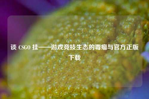 谈 CSGO 挂——游戏竞技生态的毒瘤与官方正版下载