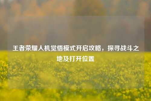 王者荣耀人机觉悟模式开启攻略，探寻战斗之地及打开位置