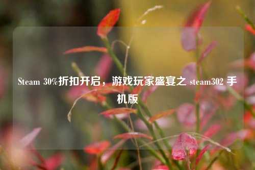 Steam 30%折扣开启，游戏玩家盛宴之 steam302 手机版