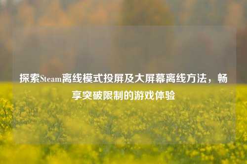 探索Steam离线模式投屏及大屏幕离线方法，畅享突破限制的游戏体验