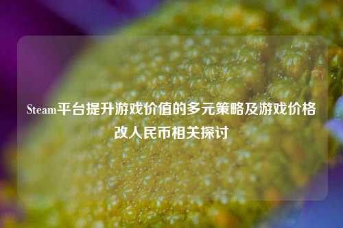 Steam平台提升游戏价值的多元策略及游戏价格改人民币相关探讨