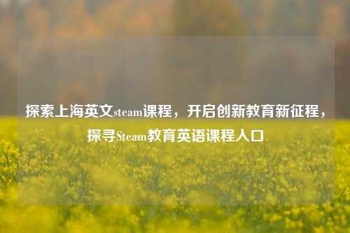 探索上海英文steam课程，开启创新教育新征程，探寻Steam教育英语课程入口