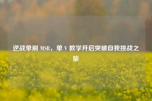 逆战单刷 MSR，单 V 教学开启突破自我挑战之旅