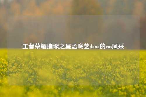 王者荣耀璀璨之星孟晓艺dana的cos风采