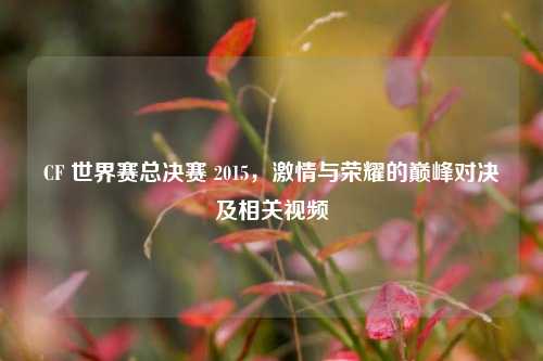 CF 世界赛总决赛 2015，激情与荣耀的巅峰对决及相关视频