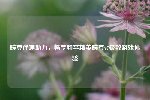 豌豆代理助力，畅享和平精英豌豆v7极致游戏体验
