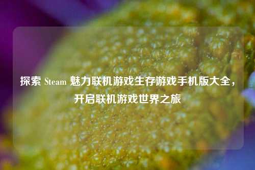 探索 Steam 魅力联机游戏生存游戏手机版大全，开启联机游戏世界之旅