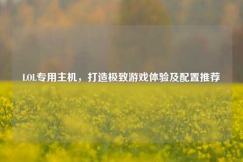 LOL专用主机，打造极致游戏体验及配置推荐