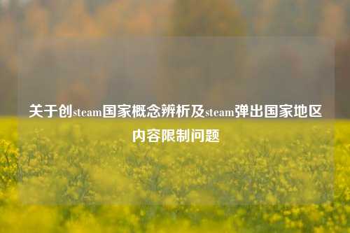 关于创steam国家概念辨析及steam弹出国家地区内容限制问题