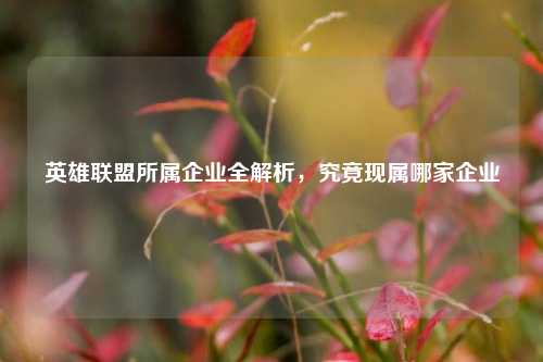 英雄联盟所属企业全解析，究竟现属哪家企业