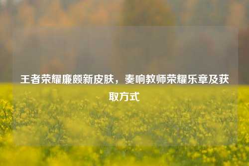 王者荣耀廉颇新皮肤，奏响教师荣耀乐章及获取方式