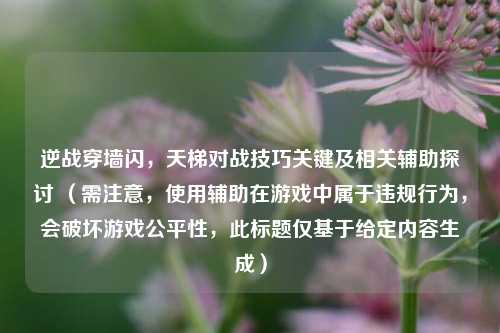 逆战穿墙闪，天梯对战技巧关键及相关辅助探讨 （需注意，使用辅助在游戏中属于违规行为，会破坏游戏公平性，此标题仅基于给定内容生成）