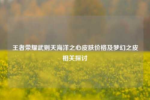 王者荣耀武则天海洋之心皮肤价格及梦幻之皮相关探讨