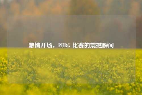 激情开场，PUBG 比赛的震撼瞬间