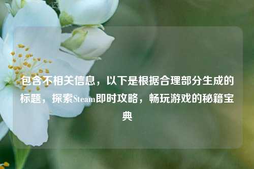 包含不相关信息,以下是根据合理部分生成的标题,探索Steam即时攻略,畅玩游戏的秘籍宝典