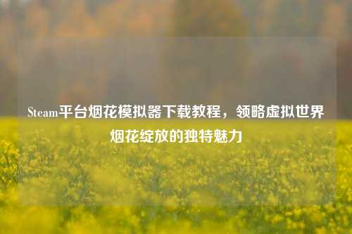 Steam平台烟花模拟器下载教程,领略虚拟世界烟花绽放的独特魅力