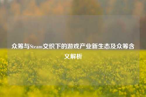 众筹与Steam交织下的游戏产业新生态及众筹含义解析