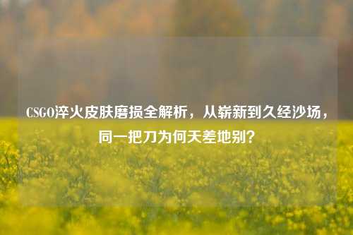 CSGO淬火皮肤磨损全解析，从崭新到久经沙场，同一把刀为何天差地别？