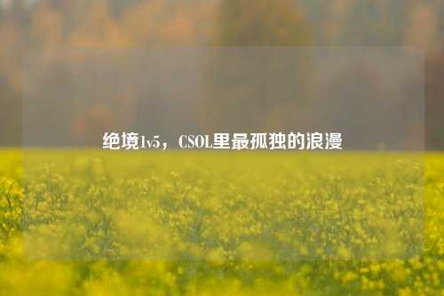 绝境1v5,CSOL里最孤独的浪漫