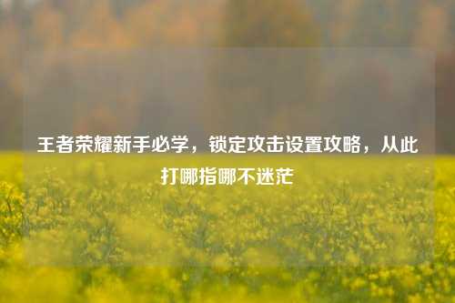 王者荣耀新手必学,锁定攻击设置攻略,从此打哪指哪不迷茫