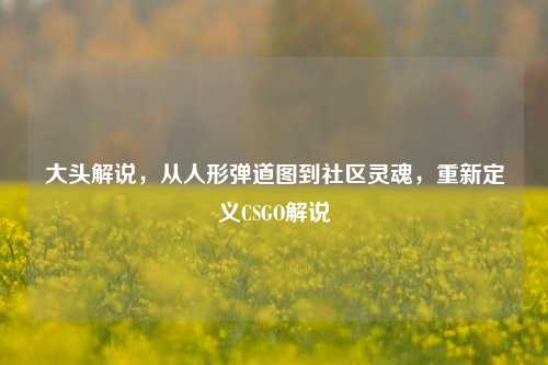 大头解说,从人形弹道图到社区灵魂,重新定义CSGO解说