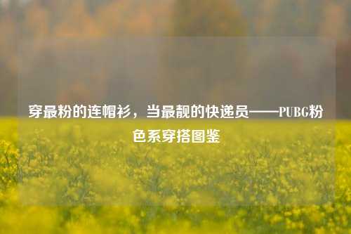 穿最粉的连帽衫,当最靓的快递员——PUBG粉色系穿搭图鉴