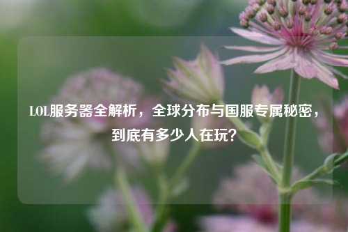 LOL服务器全解析,全球分布与国服专属秘密,到底有多少人在玩?
